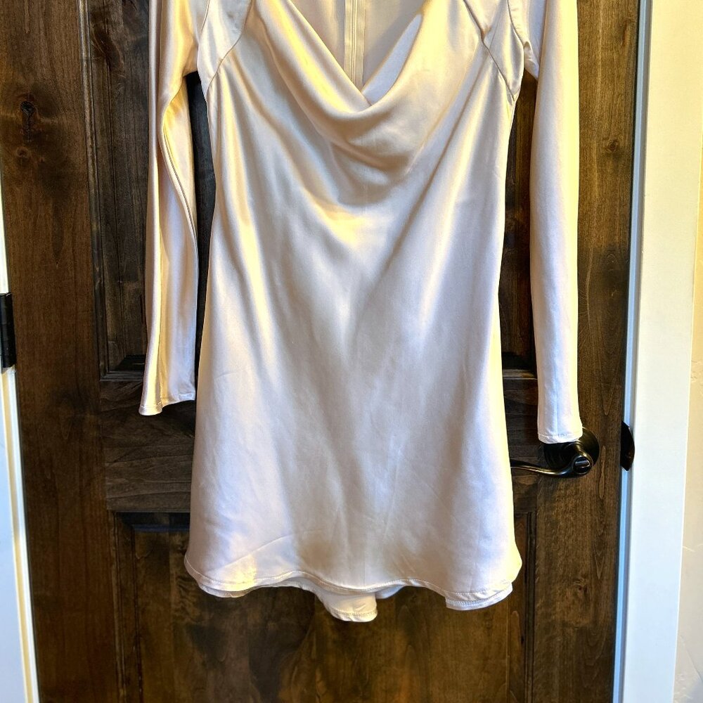 Saints + Secrets Satin L/S  Cowl Mini Dress Size M